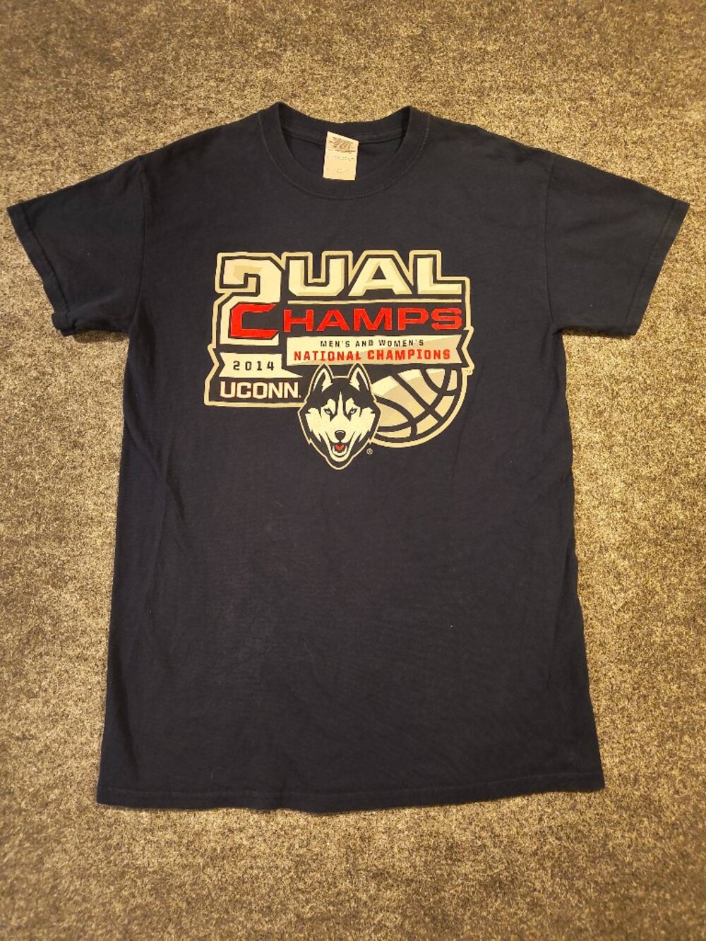 UConn 2014 Dual Champs Tee Navy S